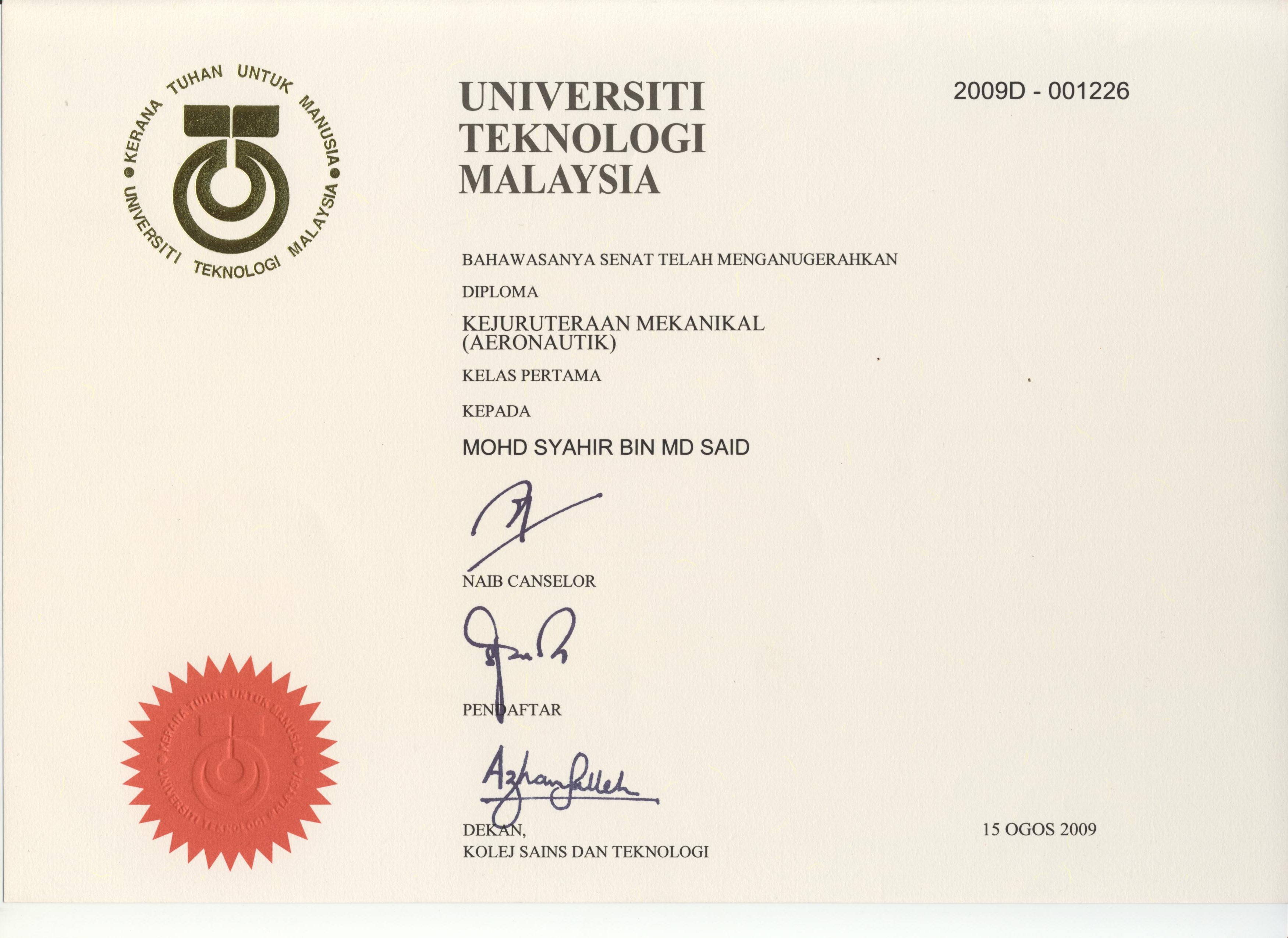 Diploma Certificate