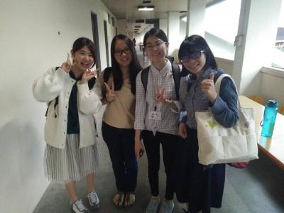 Having a class with the Japanese exchange students! They are so nice!