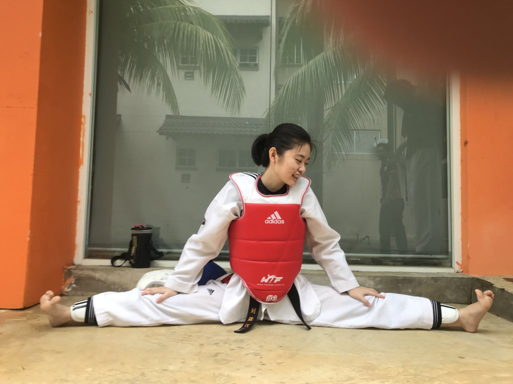 I was doing stretching before the tournament.