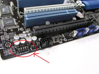 The port to install HD Audio from PC case