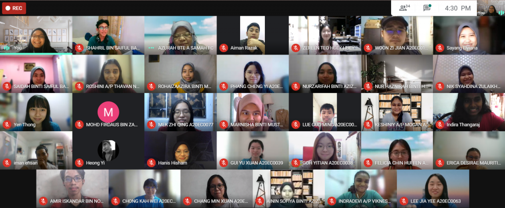 This was our last class of TIS. Never met each other in real life, but we had fun.